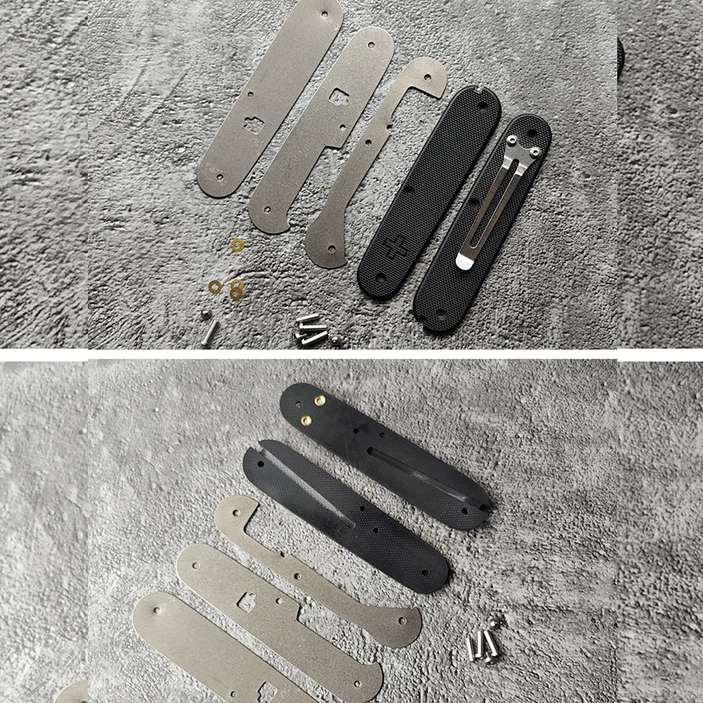 La navaja suiza Victorinox de 91 mm SAK parte las básculas con mango Mod G10