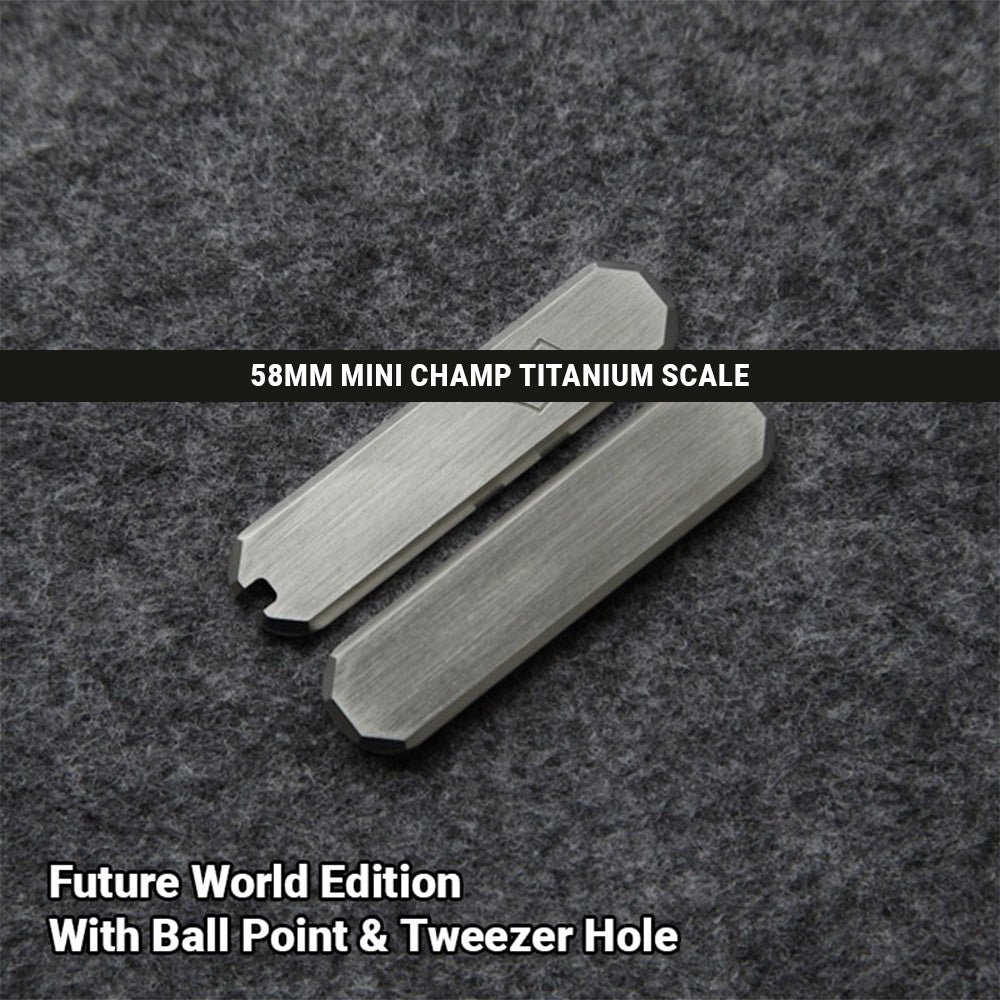 58mm Mini Champ Knife Titanium Scales Handles Aftermarket Multi-Tool SAK Tool