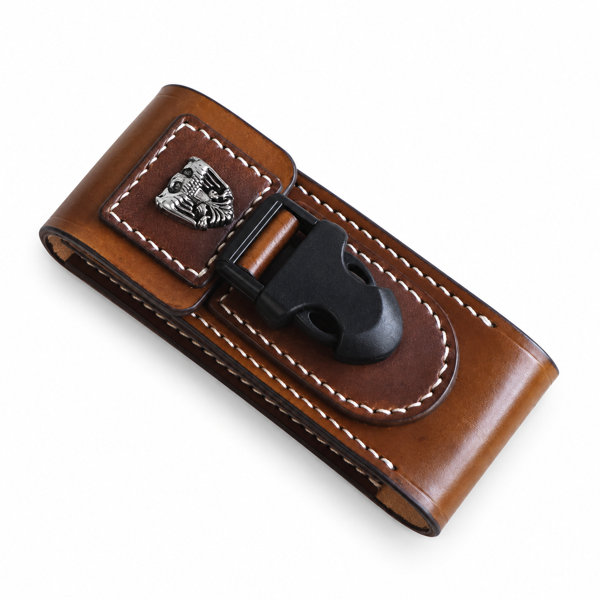 111mm and 108mm SAK German Army Leather Sheath - 111mm A Buckle - Metal Eagle