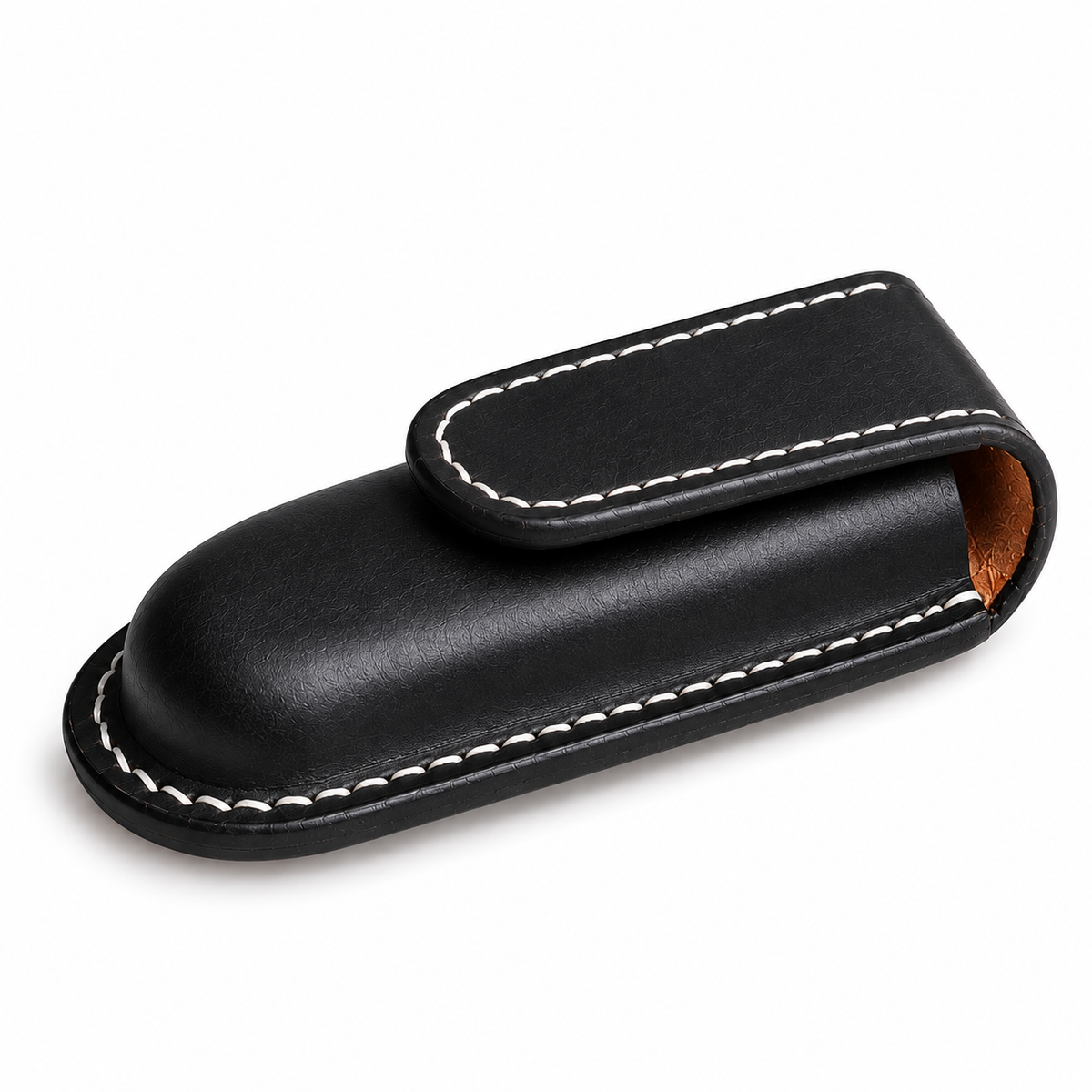 111mm SAK Outrider Vegetable-Tanned Cowhide Leather Sheath - 111mm SAK Outrider Black Magnetic Closure