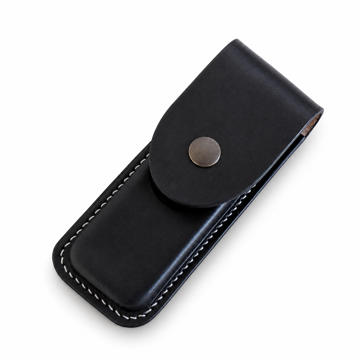 130mm SAK Handmade Vegetable-Tanned Cowhide Leather Sheath - 6 Styles - Black - Wood-Handle Model