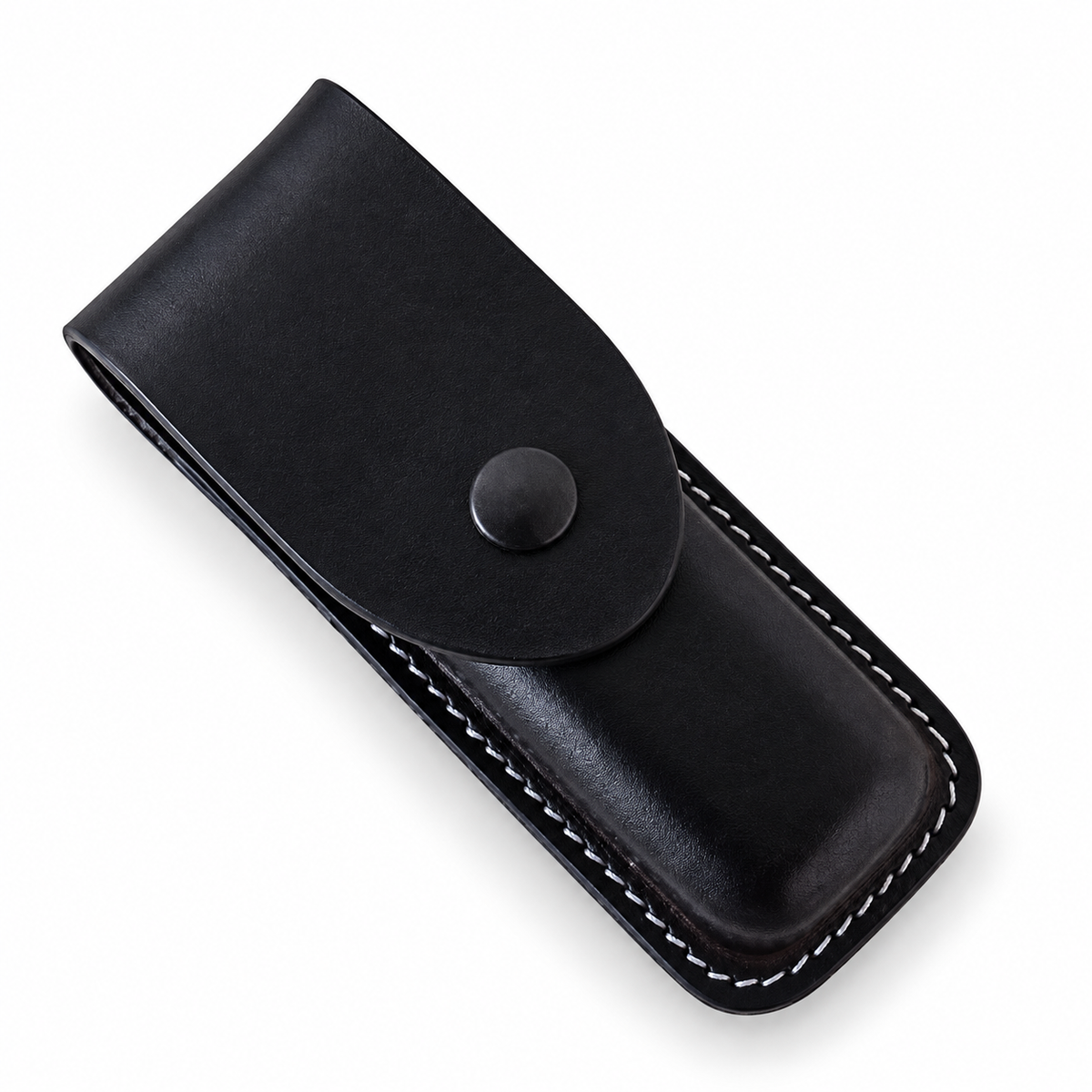 130mm SAK Vegetable-Tanned Cowhide Leather Sheath - 5 Options - Black - 4-Layer Fitment