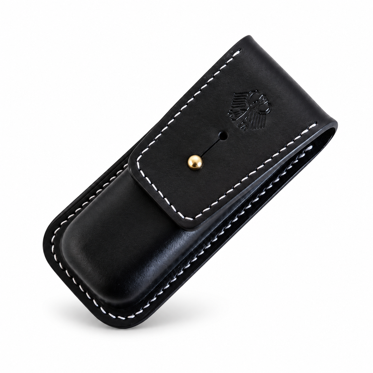 111mm SAK GAK Vegetable-Tanned Cowhide Leather Sheaths & Rosewood Scales - Black Leather Sheath