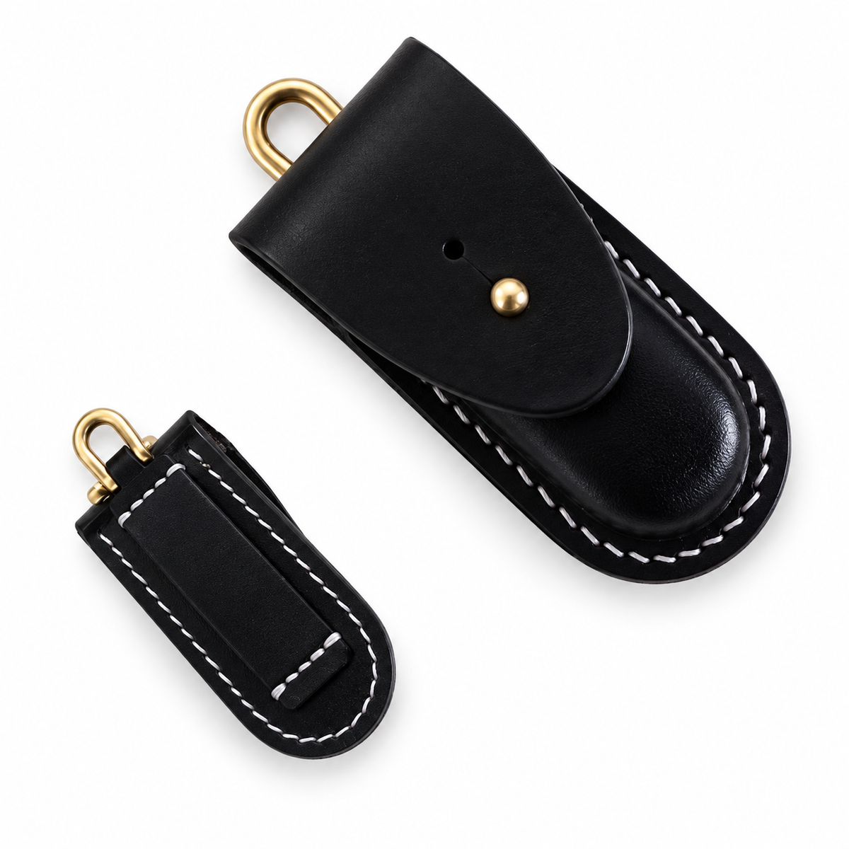 65mm SAK Leather Sheath for Nail Clip 580 and Weng 580 - Nail Clip 580 C Black