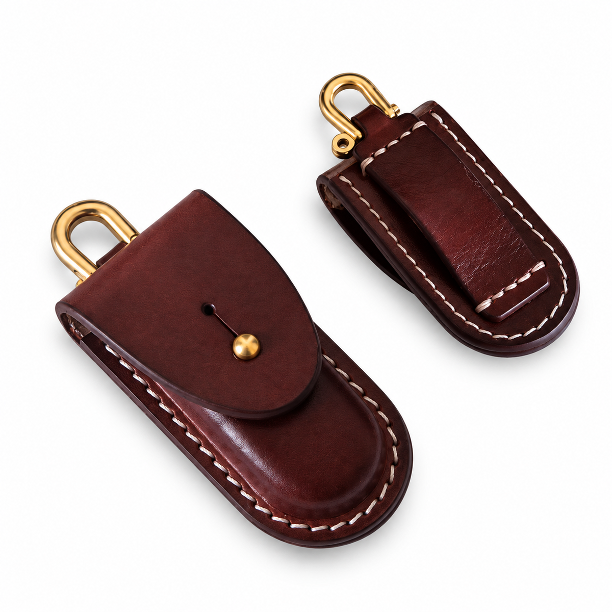 58mm SAK Vegetable-Tanned Cowhide Leather Sheath - Style 10C - Brown