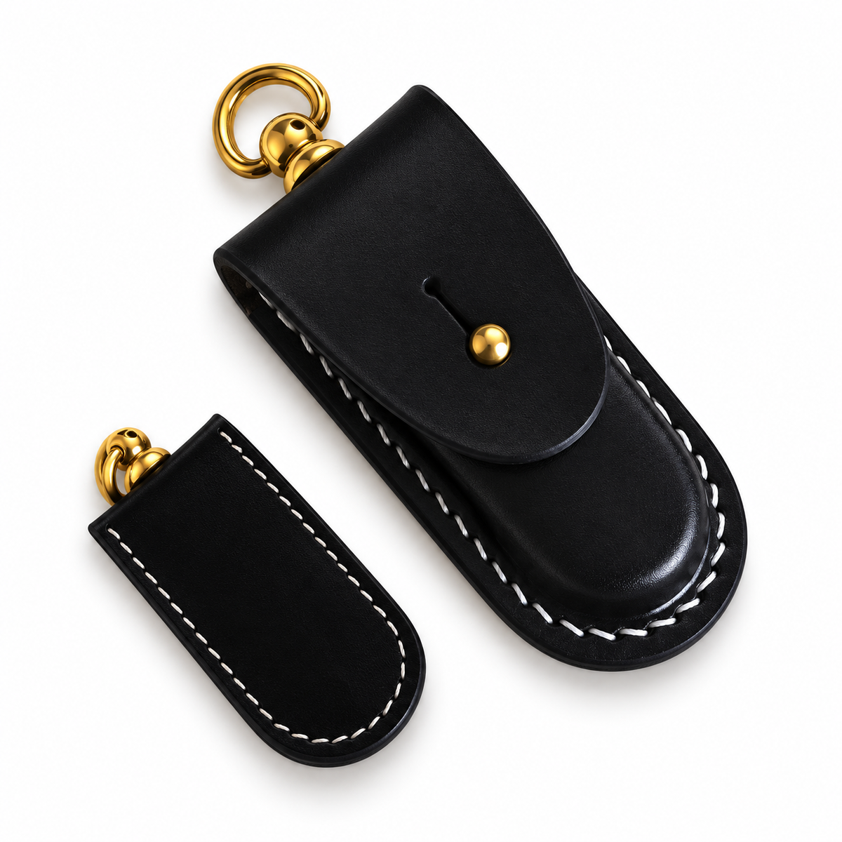 58mm SAK Vegetable-Tanned Cowhide Leather Sheath - Style 12A - Black