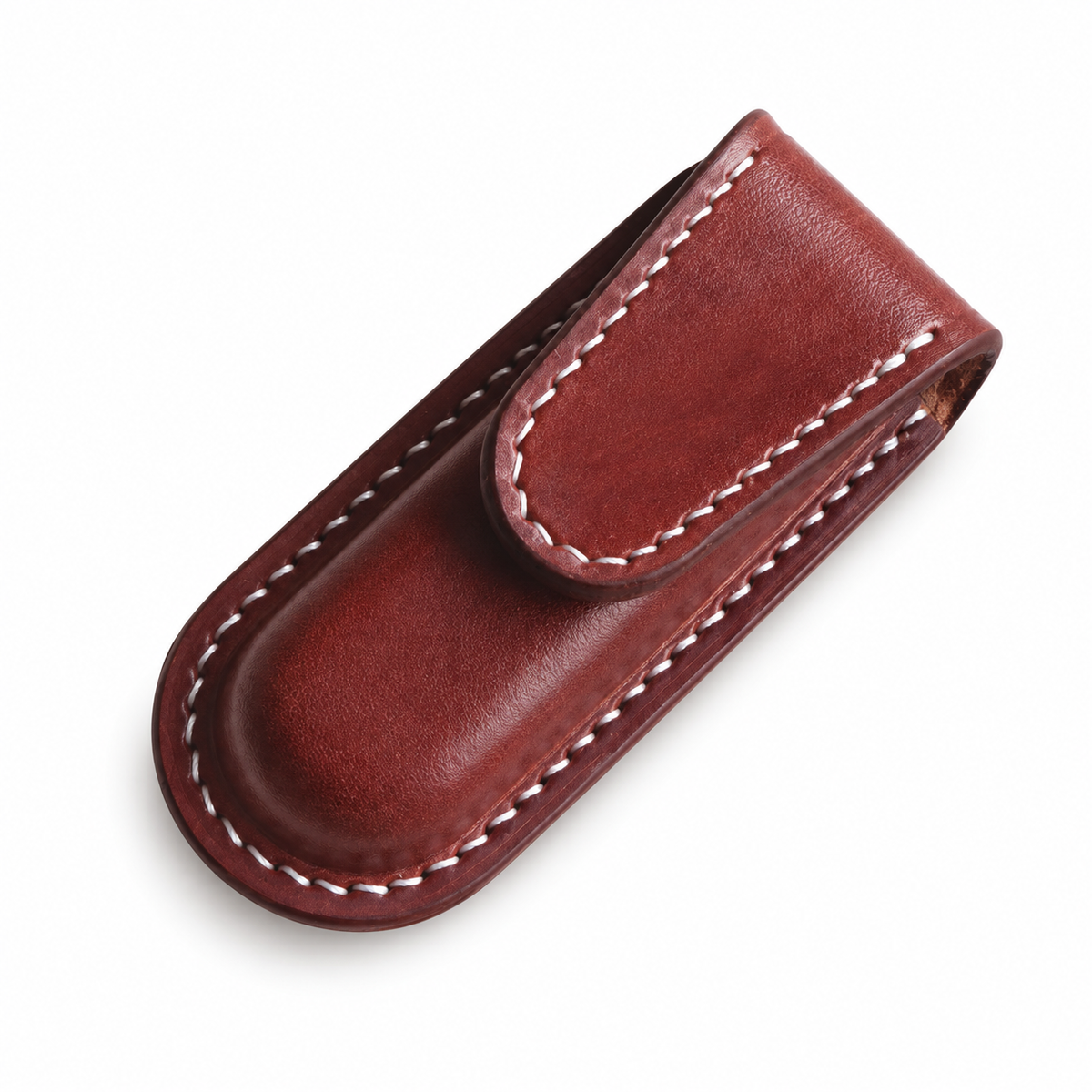 84mm SAK Vegetable-Tanned Cowhide Leather Sheath for 1-2 Layer Knives - Brown Magnetic Closure · 2-Layer Fit