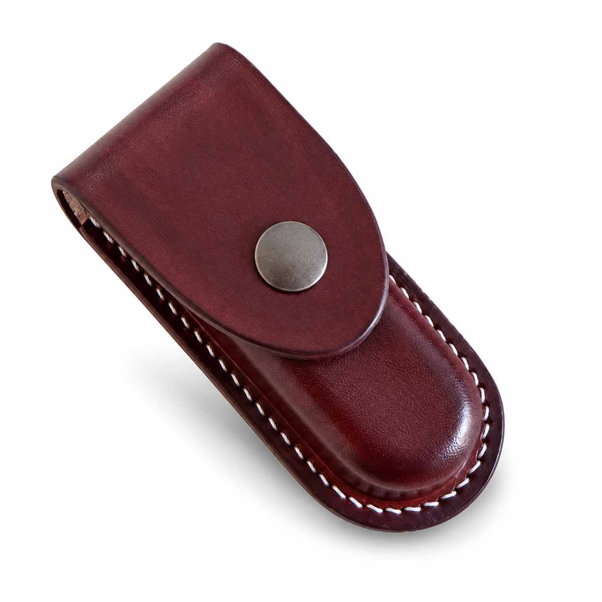 91mm SAK Vegetable-Tanned Cowhide Leather Sheath - 2 to 7 Layer Fitment - Brown - 4-Layer Fitment