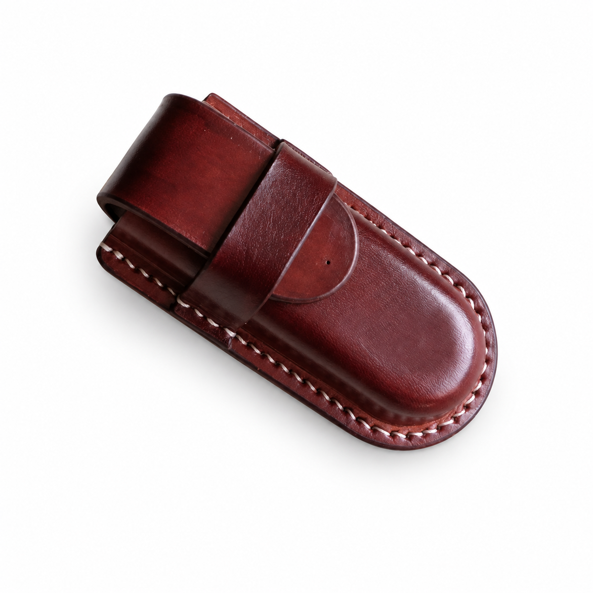 85mm SAK Vegetable-Tanned Leather Sheath - Leather Strap - 2 Layer