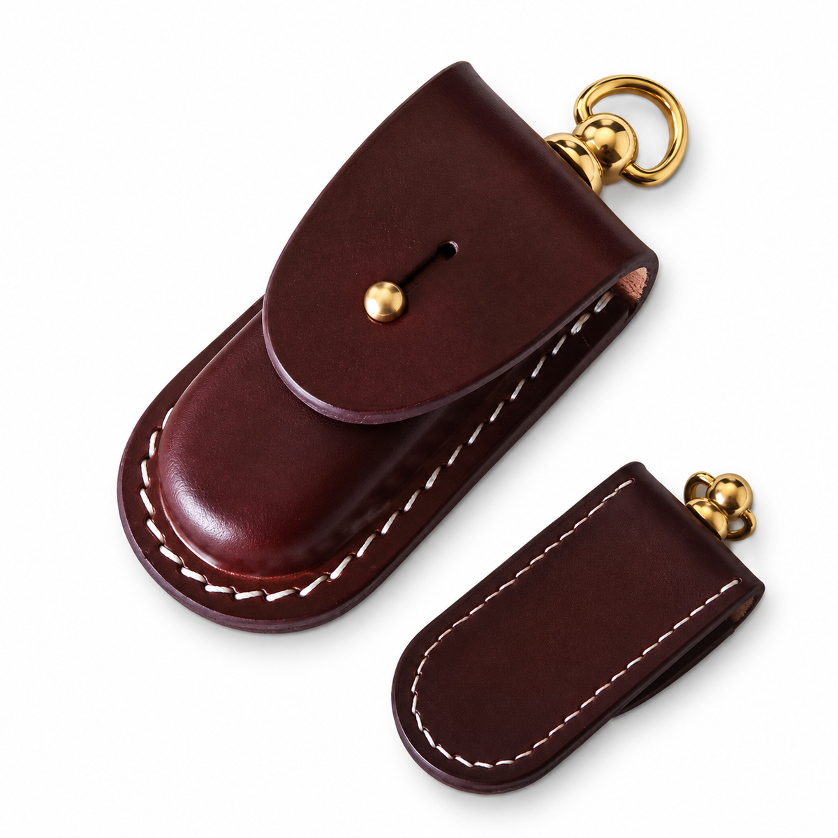 58mm SAK Vegetable-Tanned Cowhide Leather Sheath - Style 12A - Brown