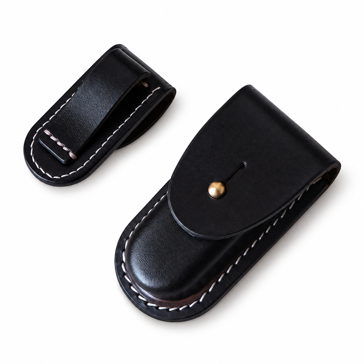 58mm SAK Vegetable-Tanned Cowhide Leather Sheath - Style 12B - Black