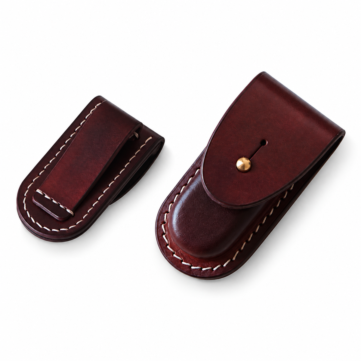 58mm SAK Vegetable-Tanned Cowhide Leather Sheath - Style 12B - Brown