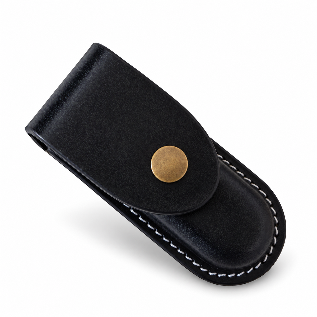 91mm SAK Vegetable-Tanned Cowhide Leather Sheath - 2 to 7 Layer Fitment - Black - 6-Layer Fitment