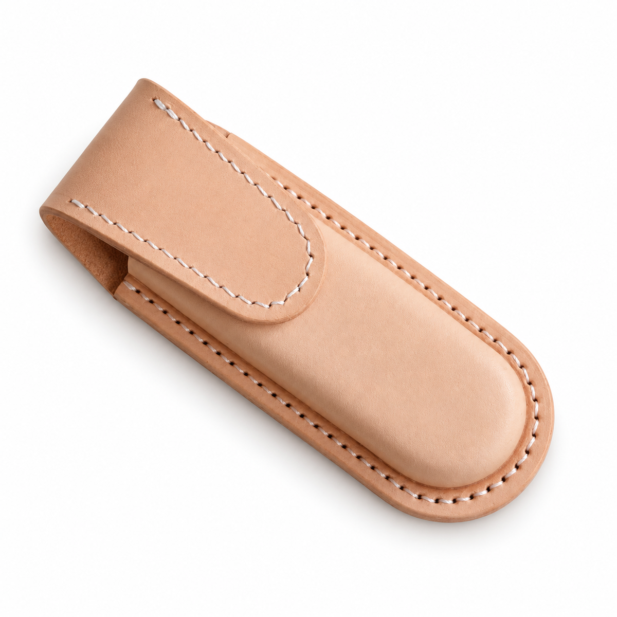 111mm SAK Sentinel Vegetable-Tanned Cowhide Leather Sheath - 111mm SAK Sentinel Natural Leather Magnetic Closure Without Hole