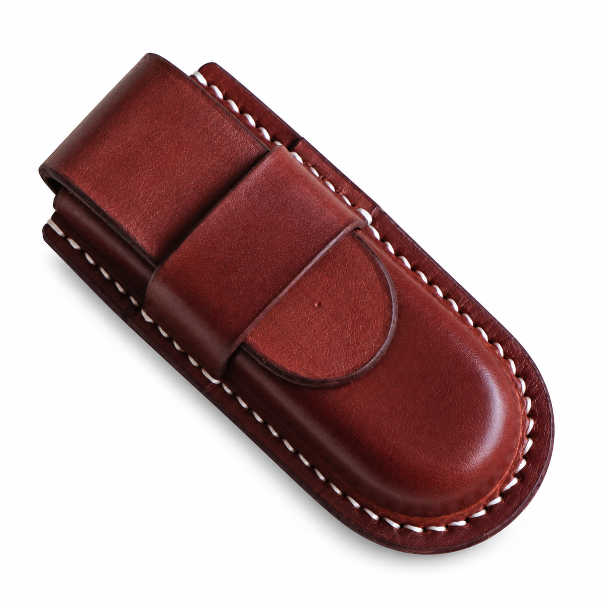 91mm SAK Ranger Vegetable-Tanned Leather Sheath - Brown Leather-Strap Closure