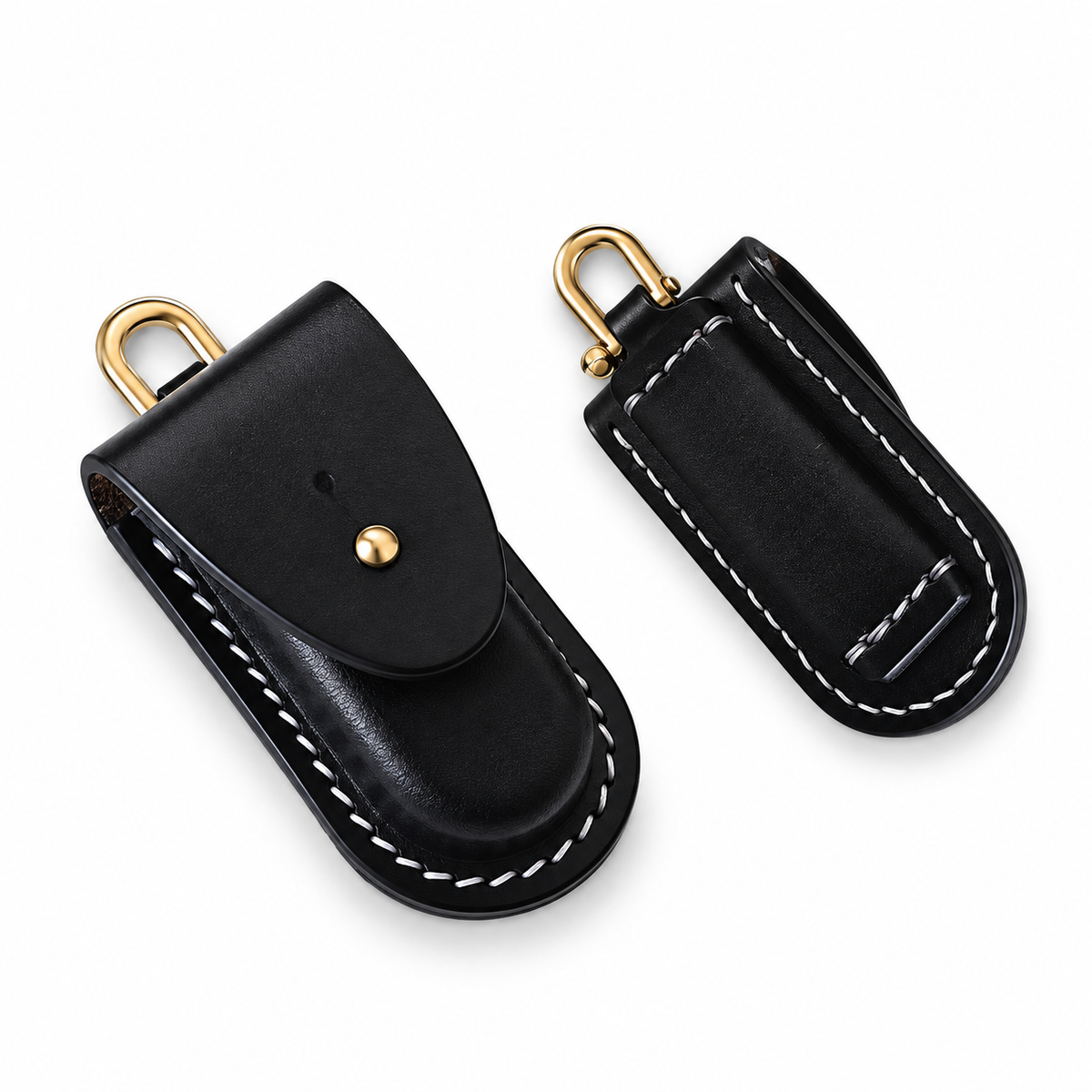 58mm SAK Vegetable-Tanned Cowhide Leather Sheath - Style 12C - Black