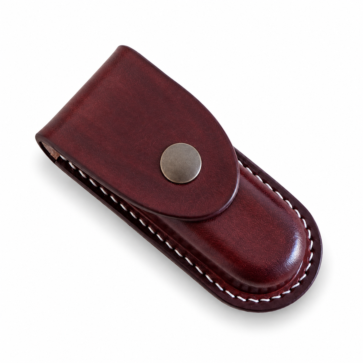 91mm SAK Vegetable-Tanned Cowhide Leather Sheath - 2 to 7 Layer Fitment - Brown - 6-Layer Fitment