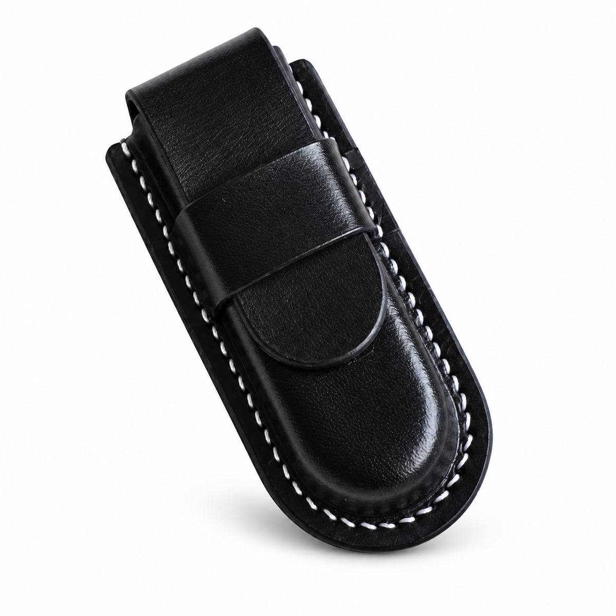 91mm SAK Ranger Vegetable-Tanned Leather Sheath - Black Leather-Strap Closure