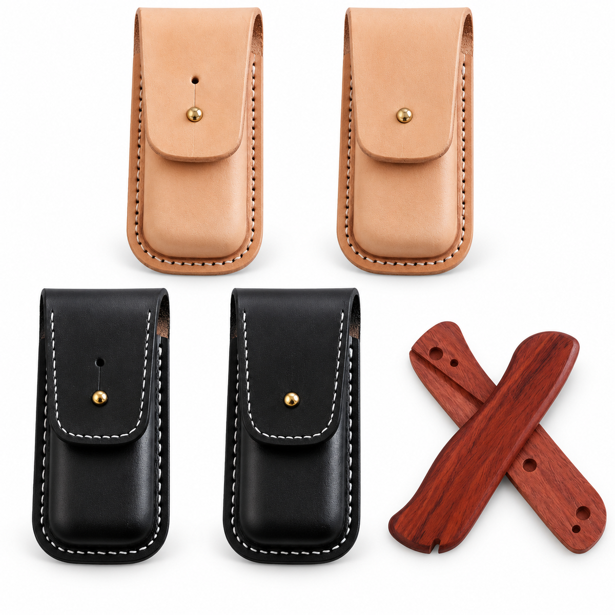 111mm SAK Sentinel Leather Sheaths and Burmese Rosewood Scales - Main image 01
