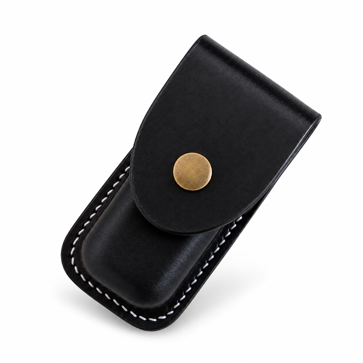 91mm SAK Vegetable-Tanned Cowhide Leather Sheath - 2 to 7 Layer Fitment - Black - 7-Layer Fitment