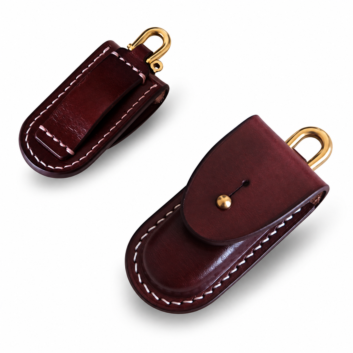 58mm SAK Vegetable-Tanned Cowhide Leather Sheath - Style 12C - Brown