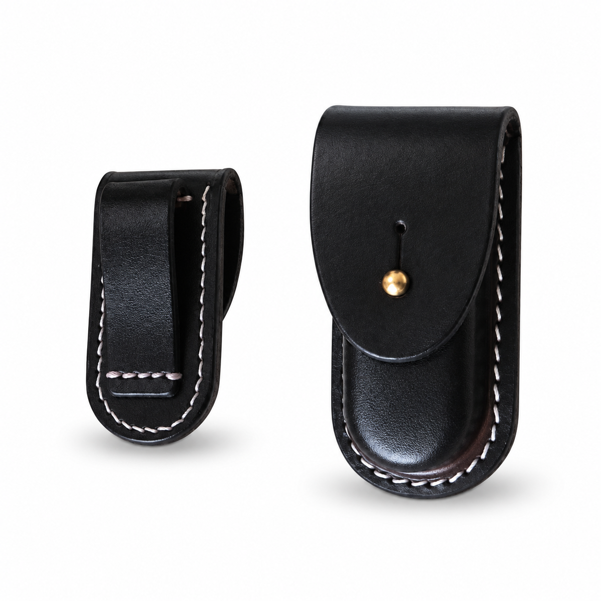 58mm SAK Vegetable-Tanned Cowhide Leather Sheath - Style 15B - Black
