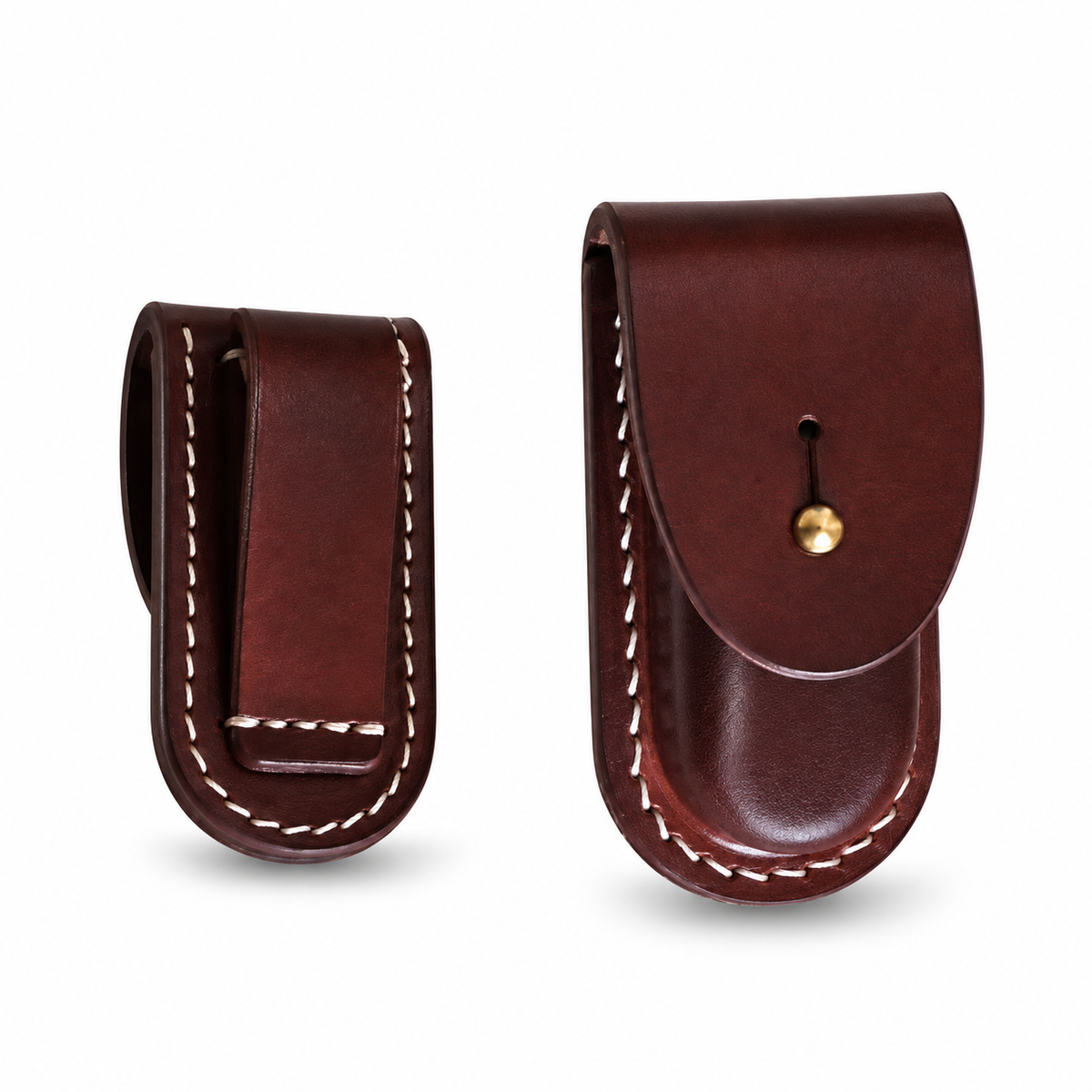 58mm SAK Vegetable-Tanned Cowhide Leather Sheath - Style 15B - Brown