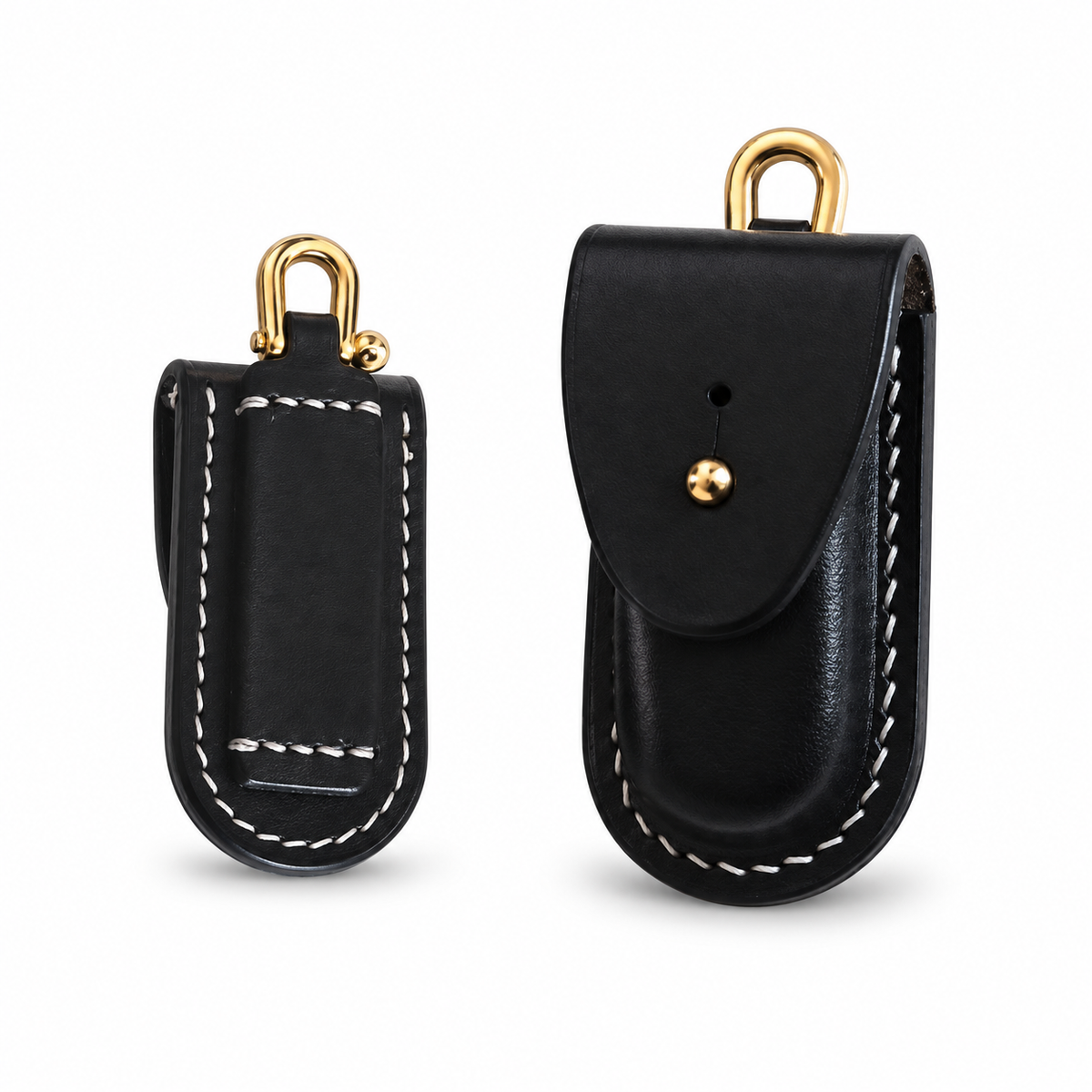 58mm SAK Vegetable-Tanned Cowhide Leather Sheath - Style 15C - Black