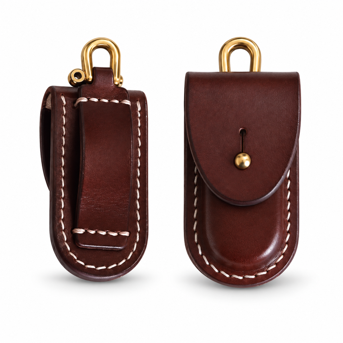 58mm SAK Vegetable-Tanned Cowhide Leather Sheath - Style 15C - Brown
