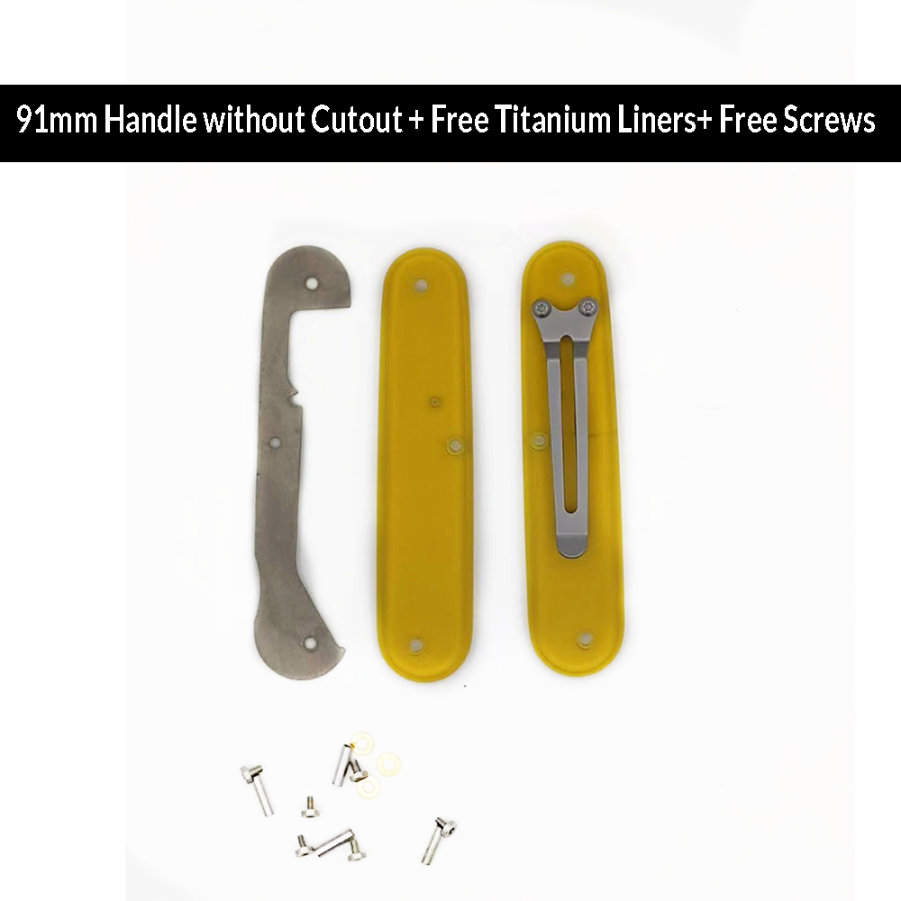 91mm 84mm ULTEM PEI Knife Scale Clip Transparent Handle SAK Parts Multi-Tools