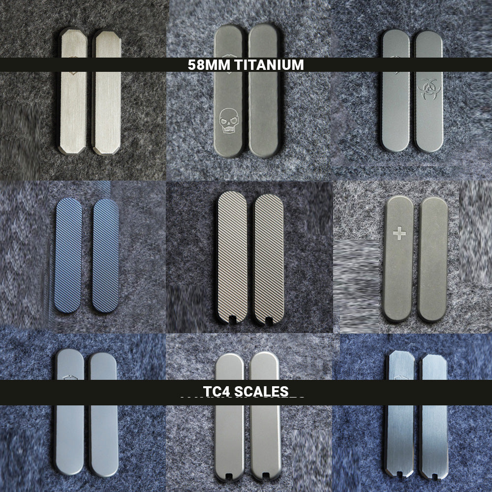 58mm Classic Knife Titanium Scales Handles DIY SAK Parts Aftermarket