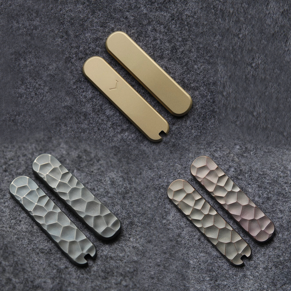 58mm Mini Champ Knife Brass Copper Scales Handles DIY SAK Parts Aftermarket