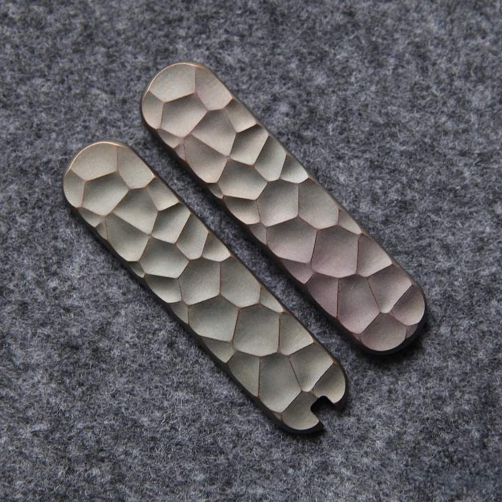 58mm Mini Champ Knife Brass Copper Scales Handles DIY SAK Parts Aftermarket