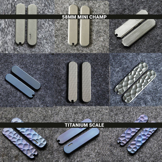 58mm Mini Champ Knife Titanium Scales Handles Aftermarket Multi-Tool SAK Tool