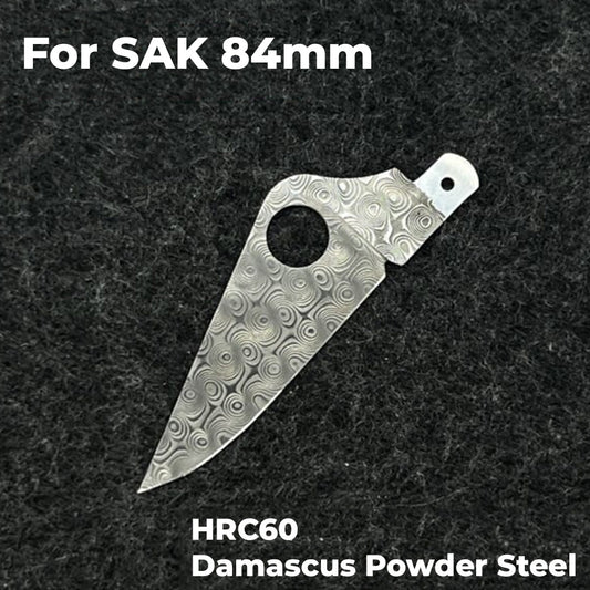 84mm Knife Damascus Powder Steel Handmade Steel Replacement Blade Looks Like Spider SAK Parts