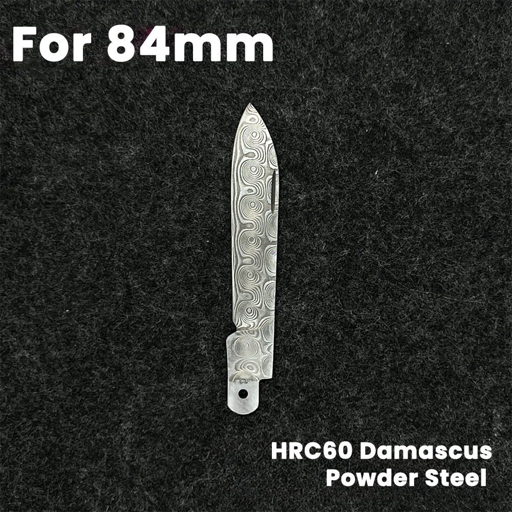 84mm Knife Damascus Steel Handmade Replacement Blade SAK Parts