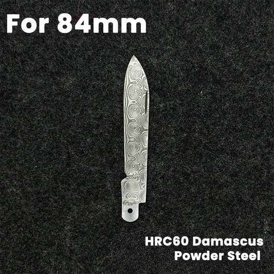 84mm Knife Damascus Steel Handmade Replacement Blade SAK Parts