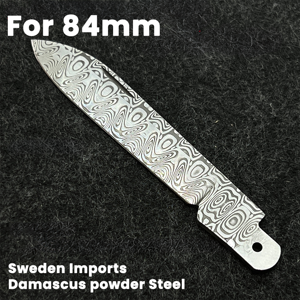 84mm Knife Sweden Import Damascus Powder Steel Handmade Blade SAK Parts