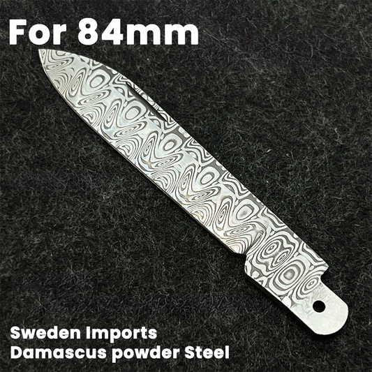 84mm Knife Sweden Import Damascus Powder Steel Handmade Blade SAK Parts