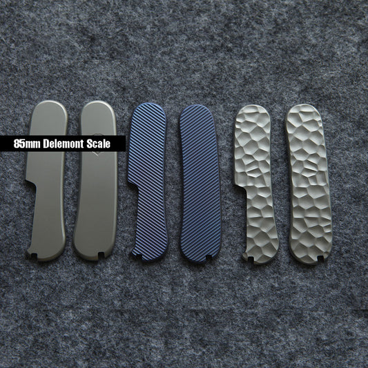 Cuchillo Delemont de 85 mm con mango de titanio y escala SAK Parts Multi-Tools