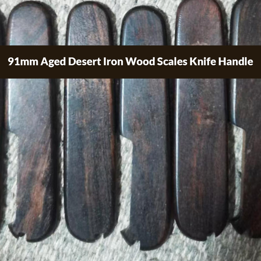 91mm Aged Desert Iron Wood Scales Knife Handle SAK Parts Aftermarket Tool
