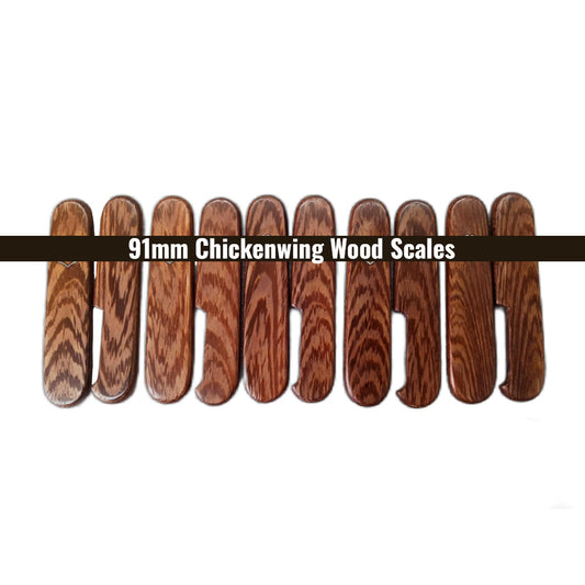 91mm Chickenwing Wood Scales Knife Handle SAK Parts Aftermarket