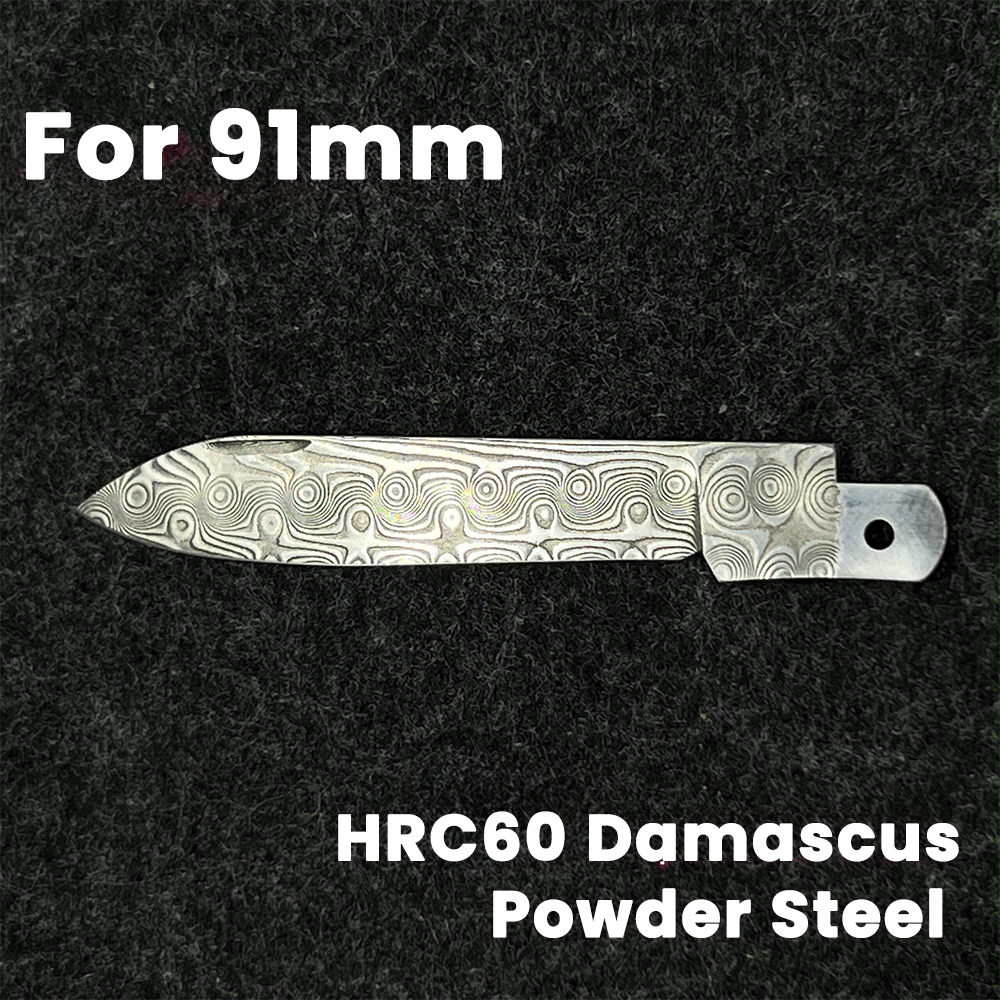 91mm Knife Damascus Steel Handmade Replacement Blade SAK Parts
