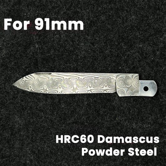 91mm Knife Damascus Steel Handmade Replacement Blade SAK Parts