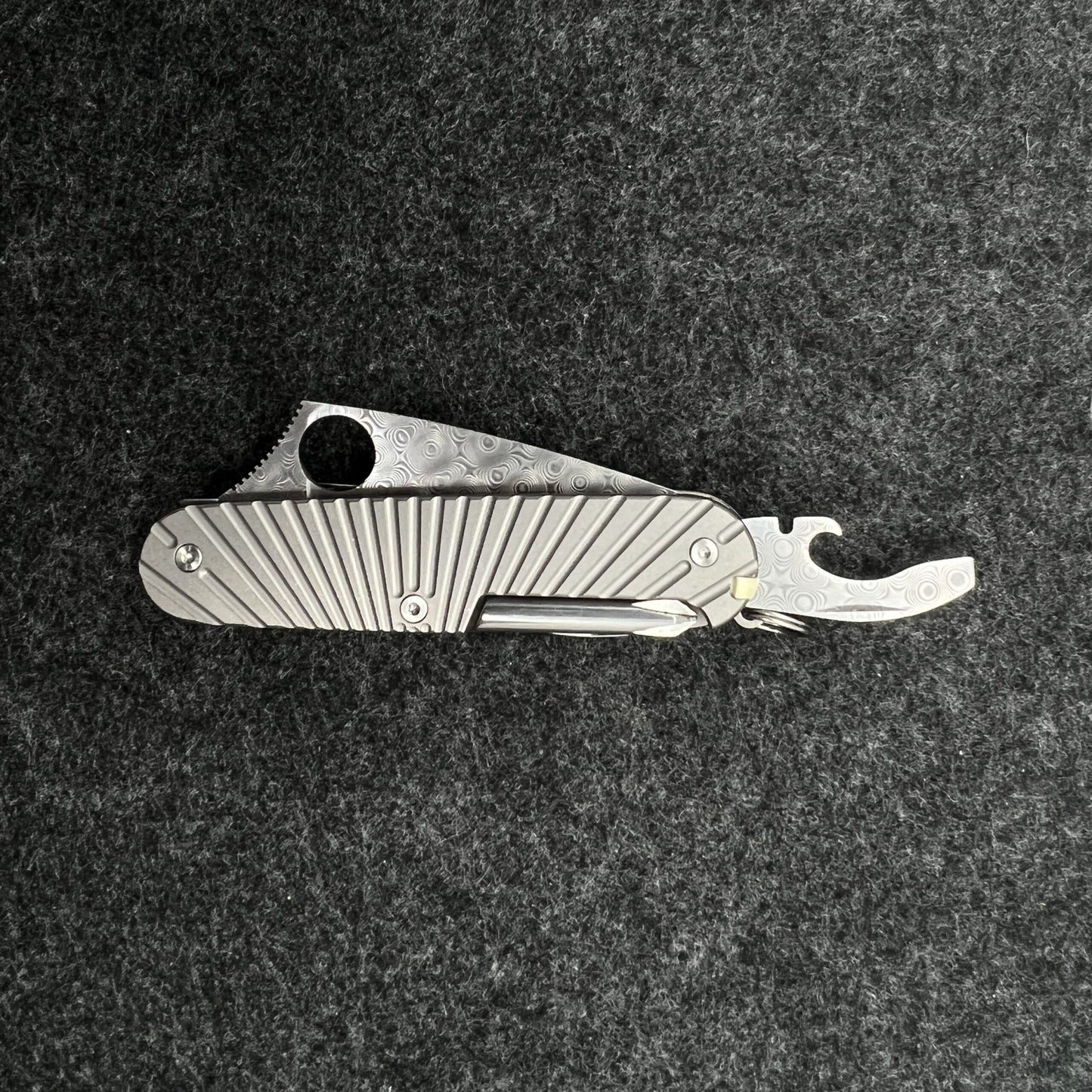91mm Knife VG10 Damascus Steel Custom Bottle Opener SAK Parts DIY