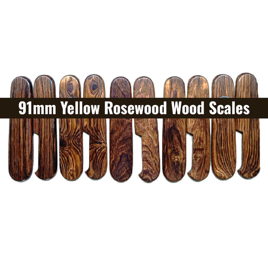 91mm Yellow Rosewood Wood Scales Knife Handles SAK Parts Aftermarket