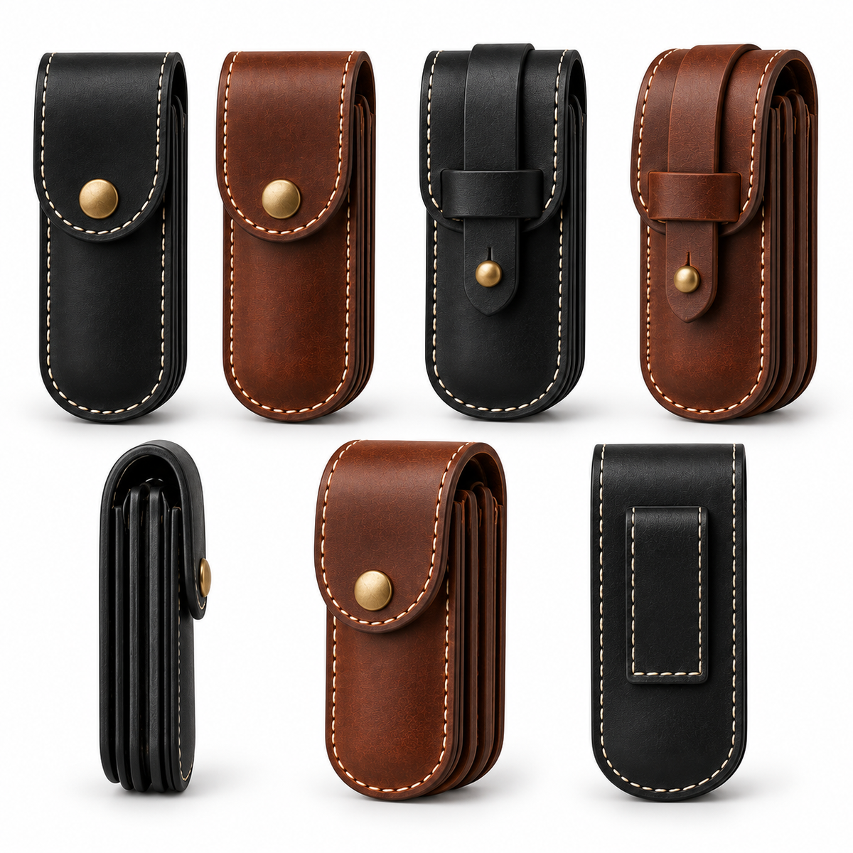 91mm SAK Handmade Vegetable-Tanned Cowhide Case for 2-4 Layer Knives - Main image 01