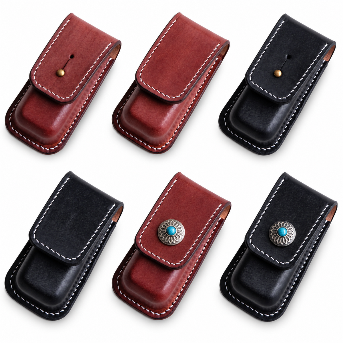 91mm SAK Handmade Vegetable-Tanned Cowhide Leather Sheath - 6 Styles - Main image 01