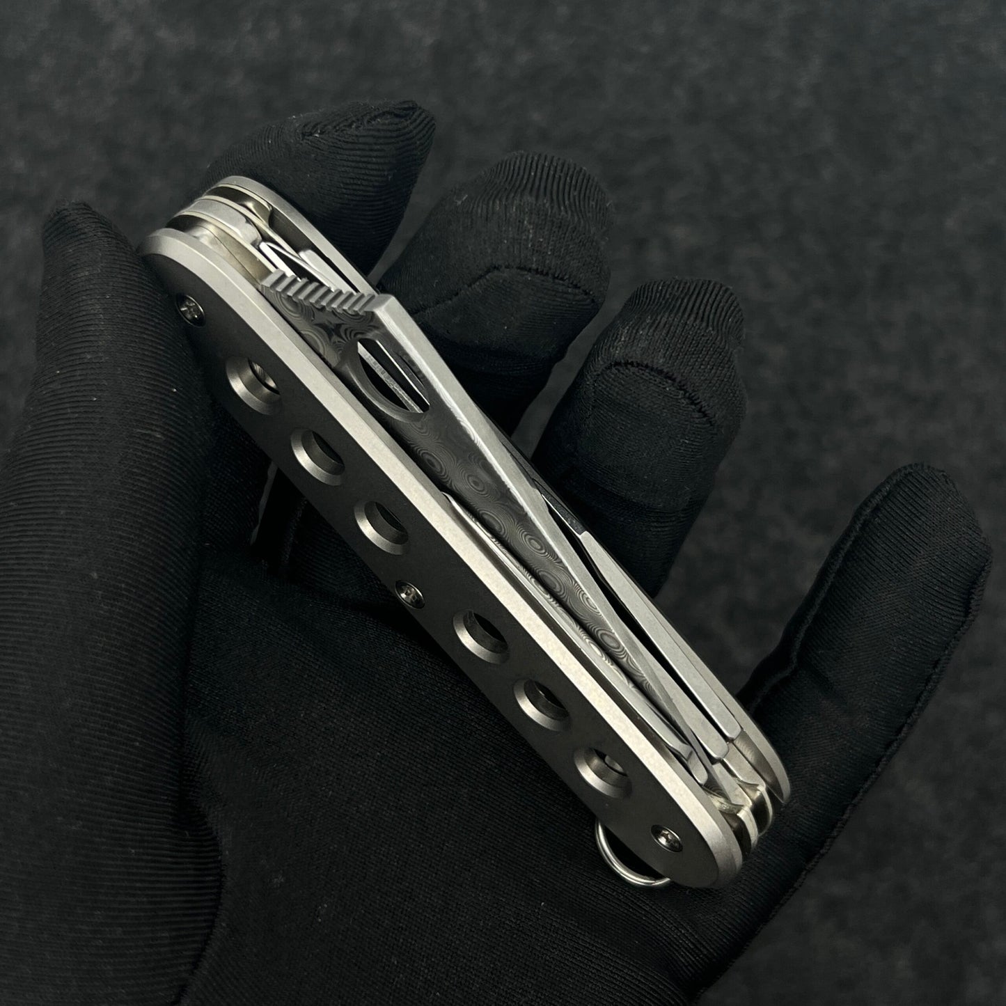 93mm Knife Damascus Steel Blade With Non-slip Groove Like Spyder