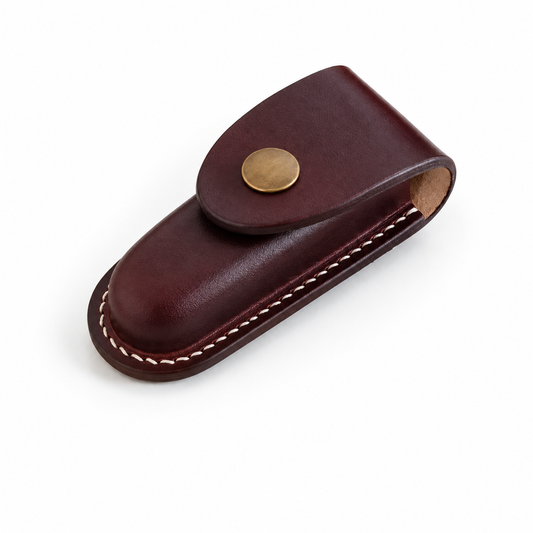 93mm Handmade Vegetable-Tanned Leather Belt Sheath for SAK - Black or Brown - Main image 01